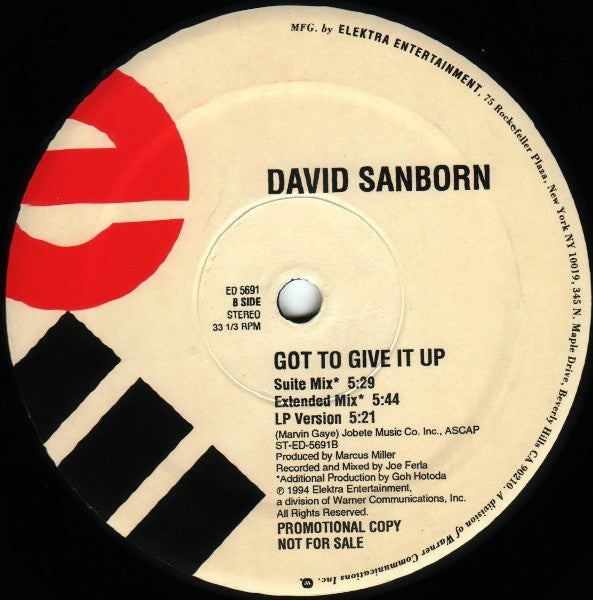 David Sanborn : Got To Give It Up (12", Promo)