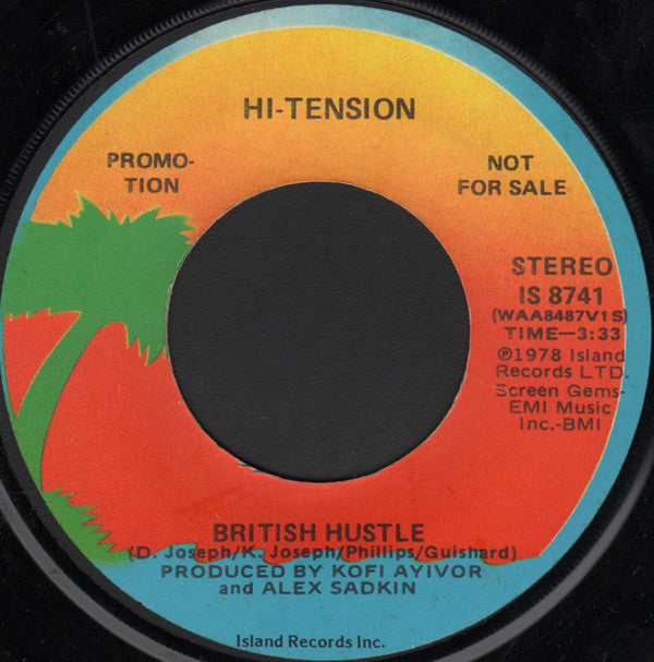Hi-Tension : British Hustle (7", Single, Mono, Promo)