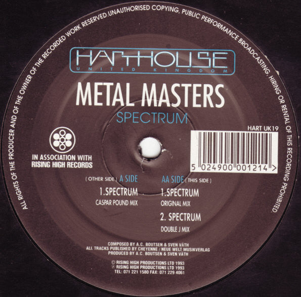Metal Masters* : Spectrum '94 Mixes (12")