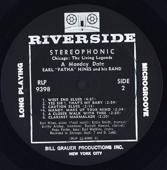 Earl Hines And His Band : A Monday Date (LP, Album)