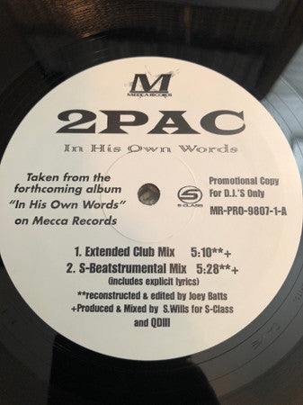 2Pac : In His Own Words (12", Promo)
