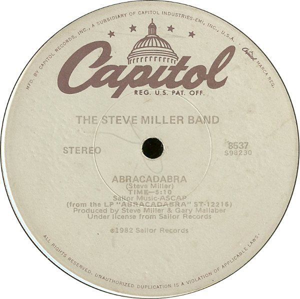 The Steve Miller Band* : Abracadabra / Macho City (12")