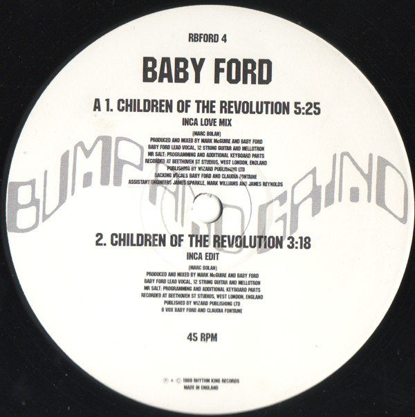Baby Ford : Children Of The Revolution - Inca Love Remix Collection (12")
