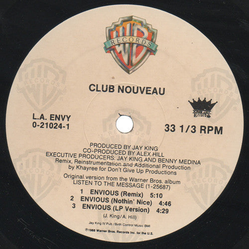 Club Nouveau : Envious (12", Maxi)