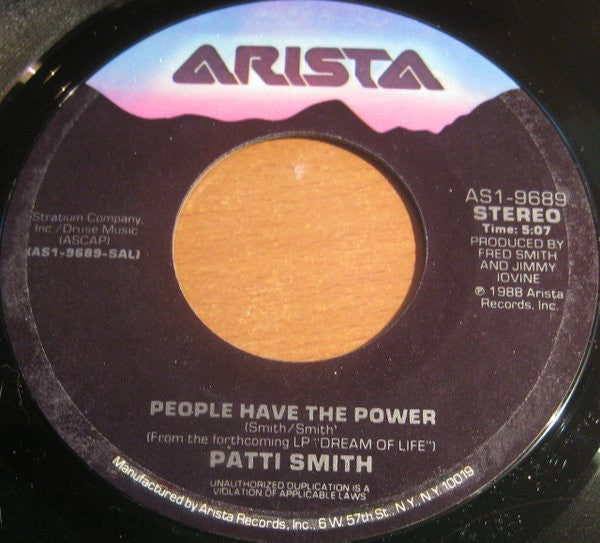 Patti Smith : People Have The Power (7", Single, Styrene)