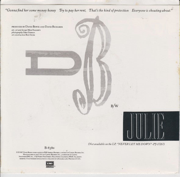 David Bowie : Day-In Day-Out (7", Single, Spe)