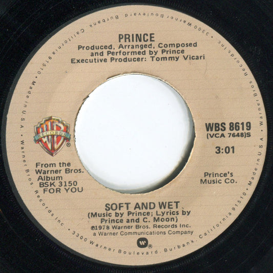 Prince : Soft And Wet (7", Single, Jac)
