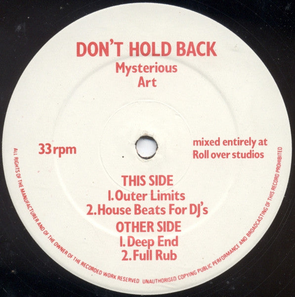 Mysterious Art (2) : Don't Hold Back (12")