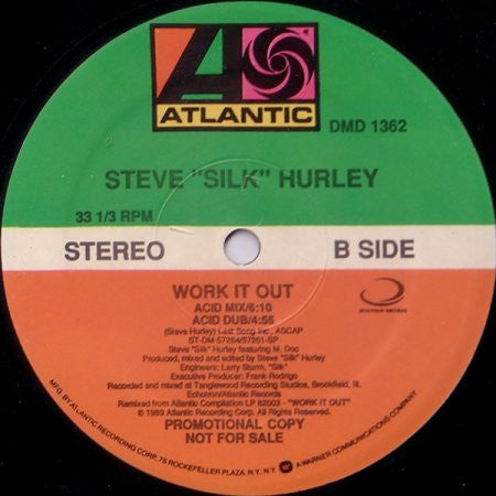 Steve "Silk" Hurley Featuring M. Doc : Work It Out (12", Promo)