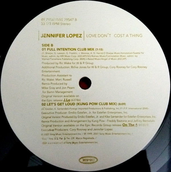 Jennifer Lopez : Love Don't Cost A Thing (12")