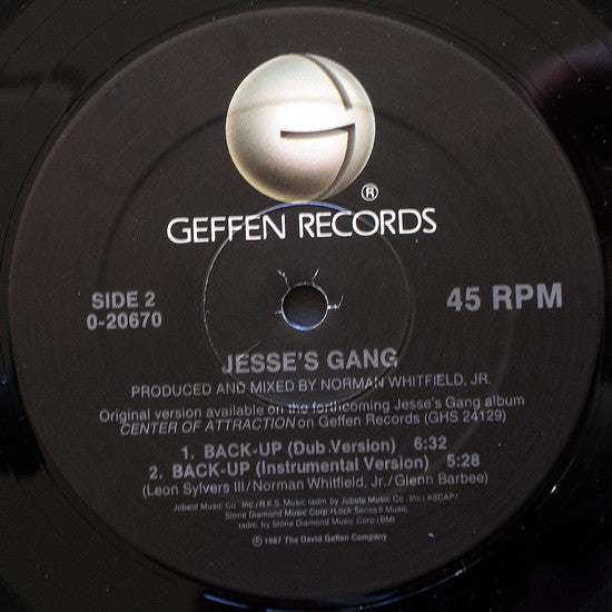Jesse's Gang : Back-Up (12", Maxi)