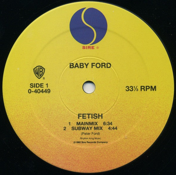 Baby Ford : Fetish (12", Maxi)