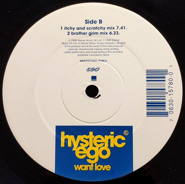 Hysteric Ego : Want Love (12")