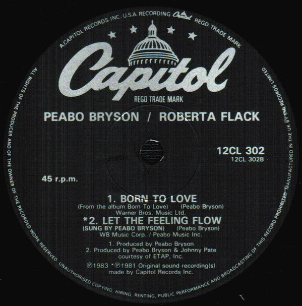 Peabo Bryson, Roberta Flack : Tonight I Celebrate My Love (12", Single)