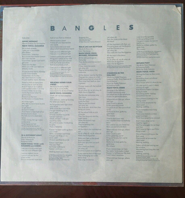 Bangles : Different Light (LP, Album, Pit)