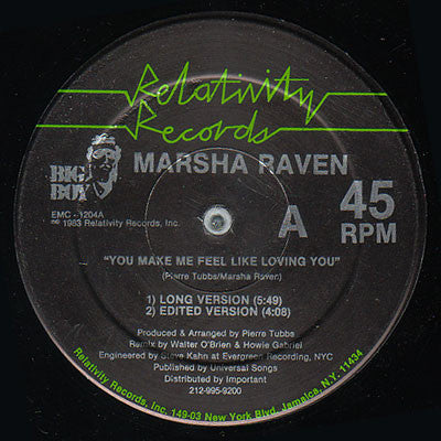 Marsha Raven : You Make Me Feel Like Loving You (12")