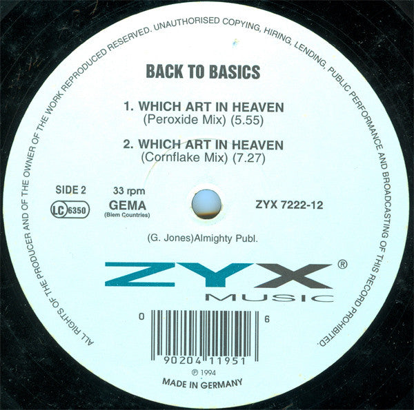 Back To Basics (3) : All For Love (12")