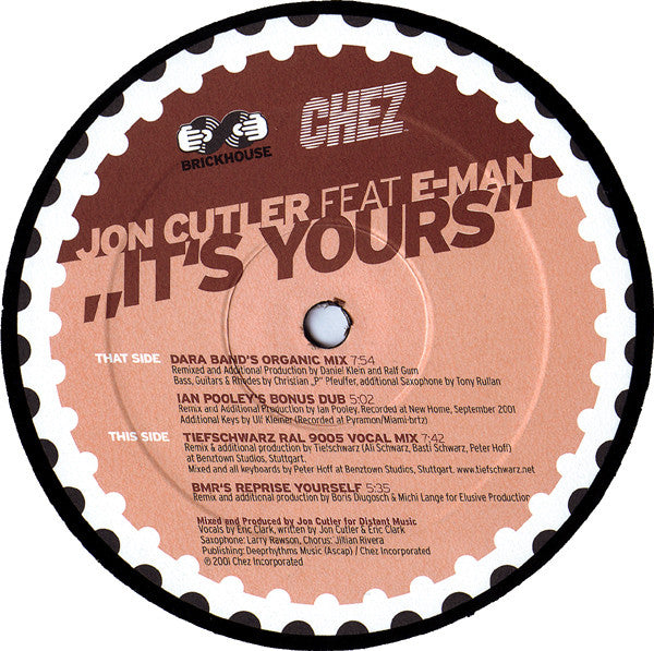 Jon Cutler Feat E-Man : It's Yours (2x12")