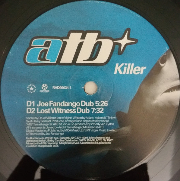 ATB : Killer (2x12")