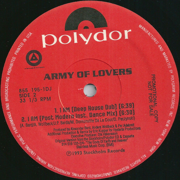 Army Of Lovers : I Am (12", Single, Promo)