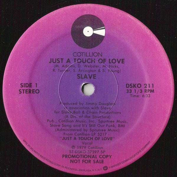 Slave : Just A Touch Of Love (12", Promo)