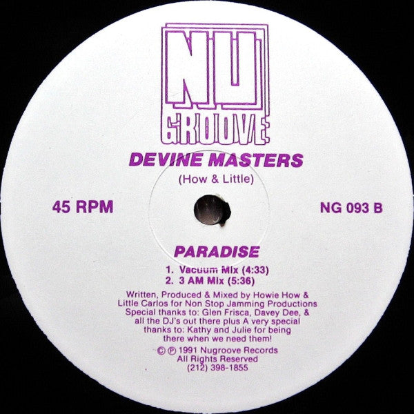 Devine Masters : Cause I Need You (12")