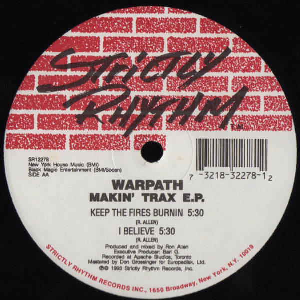 Warpath : Makin' Trax E.P. (12", EP)
