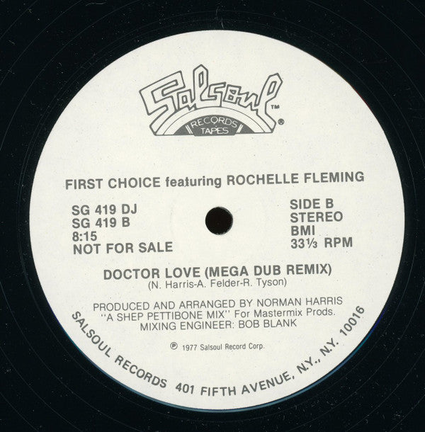 First Choice Featuring Rochelle Fleming : Doctor Love (Special Remix) (12", Promo)