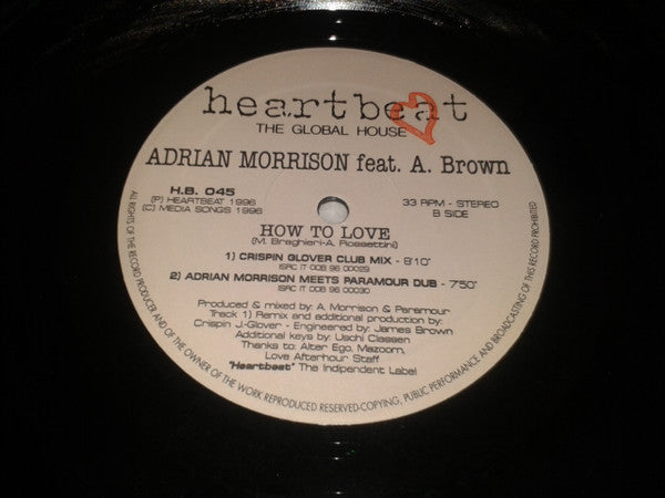 Adrian Morrison : How To Love (12")