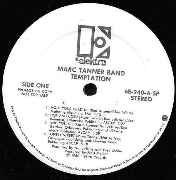 The Marc Tanner Band : Temptation (LP, Album, Promo)