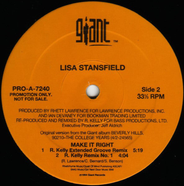 Lisa Stansfield : Make It Right (12", Promo)
