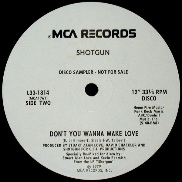 Shotgun (2) : Don't You Wanna Make Love (12", Promo)