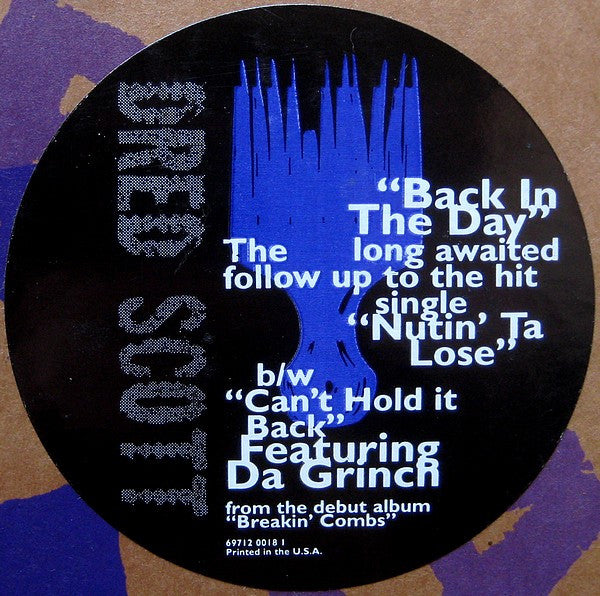 Dred Scott : Back In The Day / Can't Hold It Back (12", Promo)