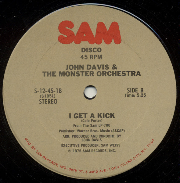 John Davis & The Monster Orchestra : I Can't Stop (12")