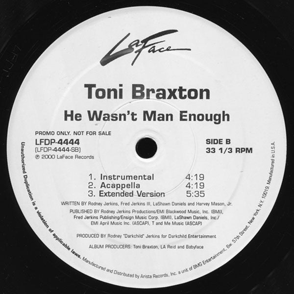 Toni Braxton : He Wasn't Man Enough (12", Single, Promo)