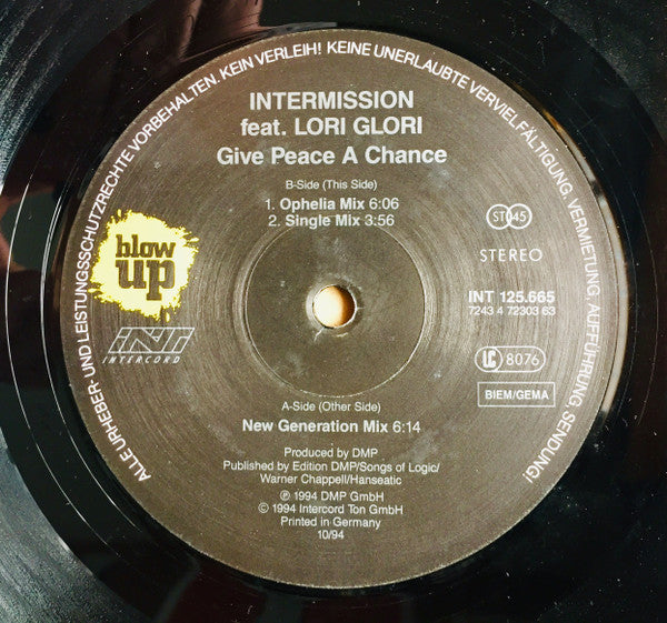 Intermission Feat. Lori Glori : Give Peace A Chance (12")