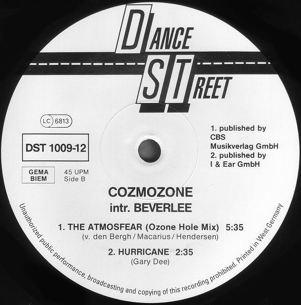 Cozmozone Introducing Beverlee : The Atmosfear (12", Maxi)