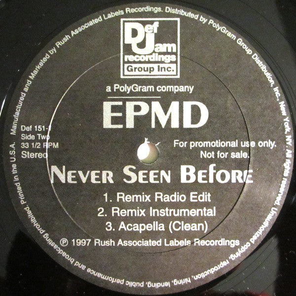 EPMD : Never Seen Before (12", Promo)