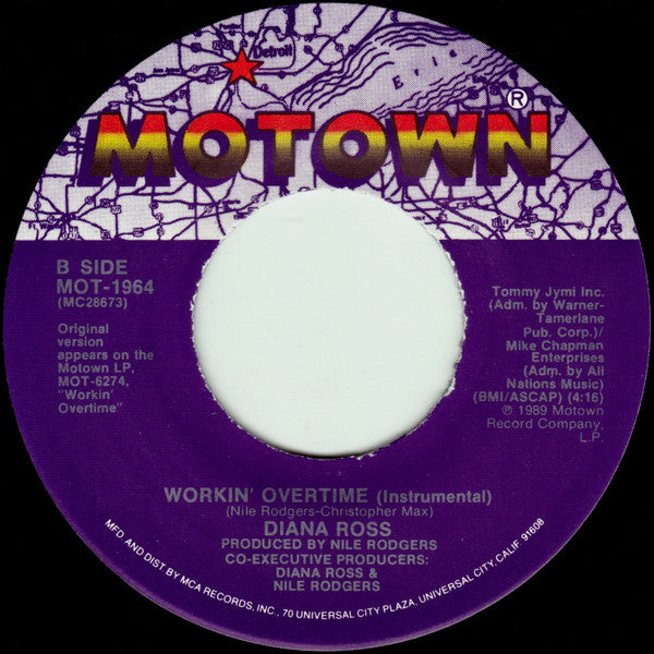 Diana Ross : Workin' Overtime (7", Glo)