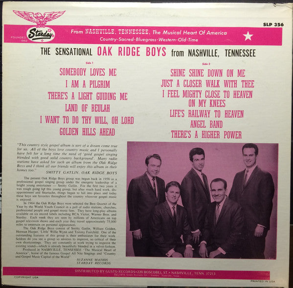 The Oak Ridge Boys : The Sensational Oak Ridge Boys (LP, Album)