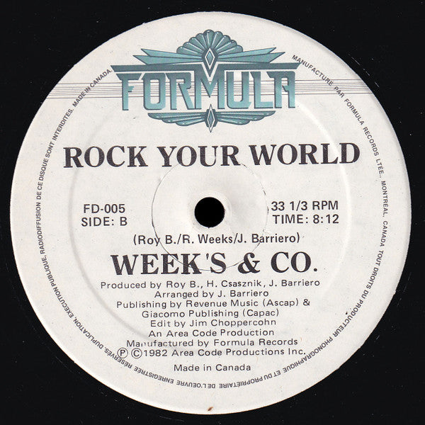 Weeks & Co. : Rock Your World (Remix) (12")