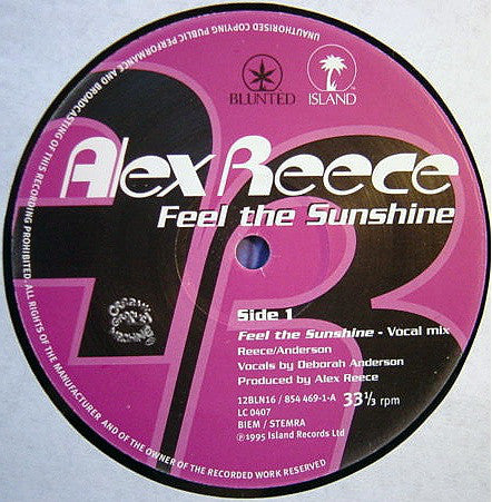 Alex Reece : Feel The Sunshine (12")