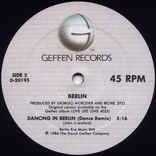 Berlin : No More Words / Dancing In Berlin (12", Maxi, Spe)
