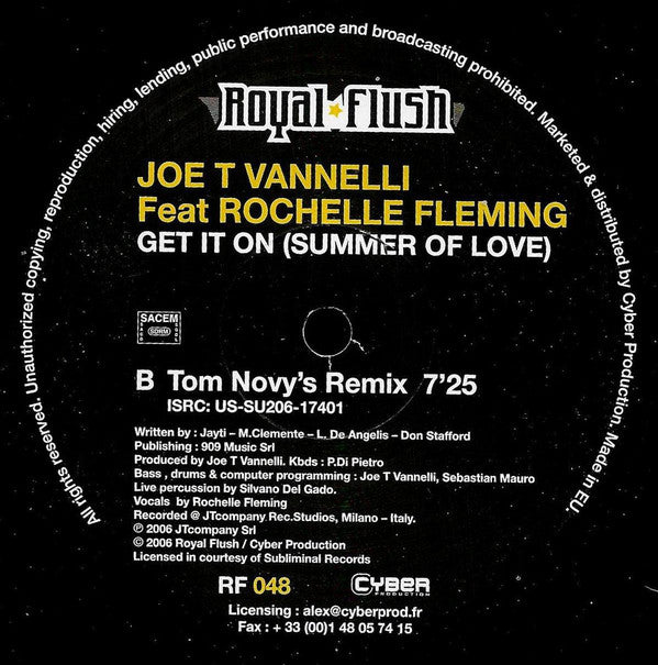 Joe T Vannelli* Feat Rochelle Fleming : Get It On (Summer Of Love) (12")