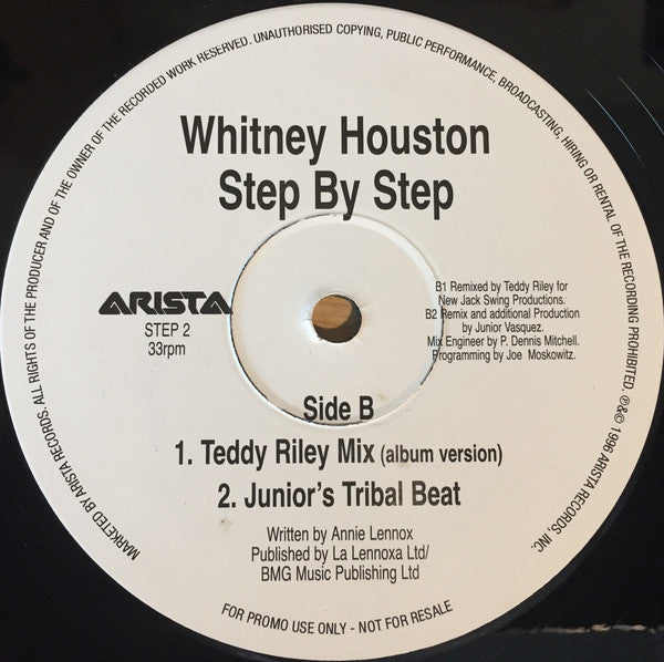 Whitney Houston : Step By Step (12", Promo)