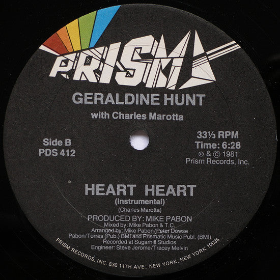 Geraldine Hunt With Charles Marotta* : Heart Heart (12")