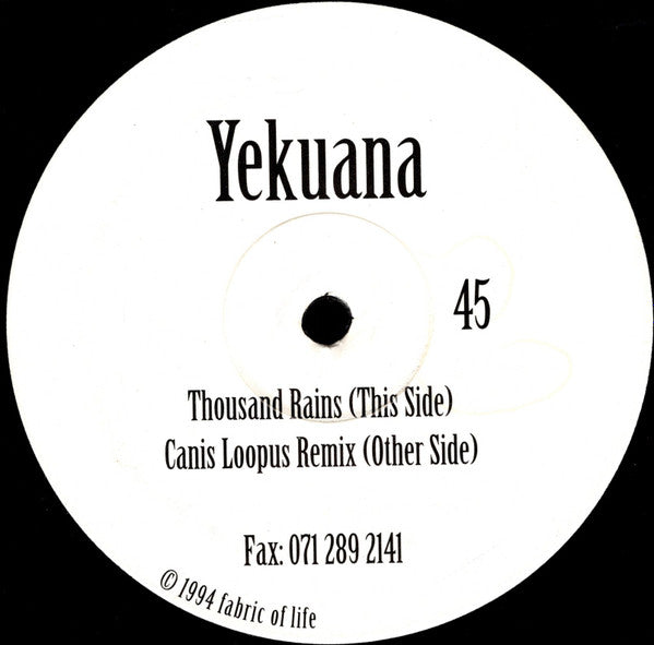 Yekuana : Thousand Rains (12")