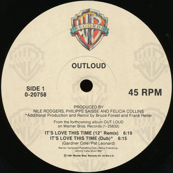 Outloud : It's Love This Time (12")