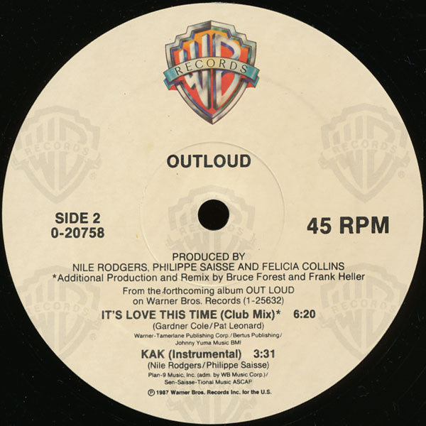 Outloud : It's Love This Time (12")