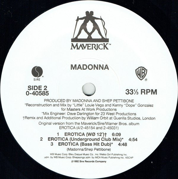 Madonna : Erotica (12", Maxi)